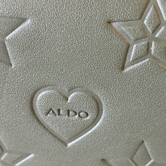 Aldo Embossed Satchel with Green Handle Wrap - Picture 4 of 7